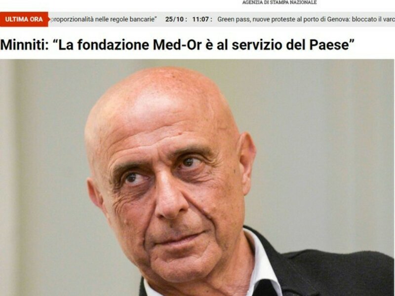 Agenzia DIRE - Minniti: "La fondazione Med-Or è al servizio del Paese"