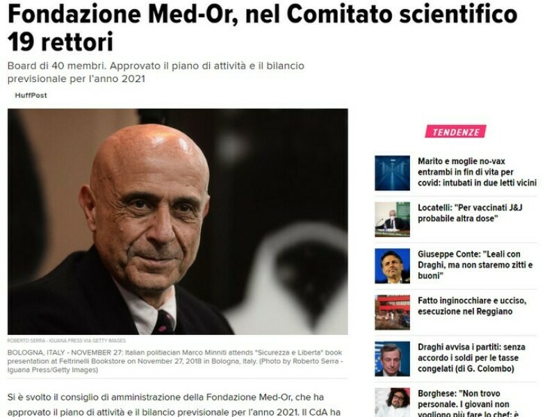 Huffington Post - Fondazione Med-Or, nel Comitato scientifico 19 rettori