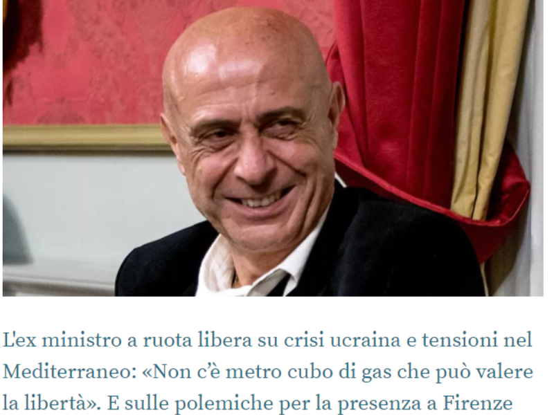 Il Tirreno - Minniti: "Strangoliamo l’economia russa a costo di fare qualche sacrificio"