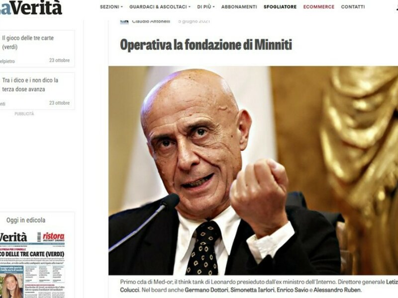 La Verità - Operativa la Fondazione di Minniti