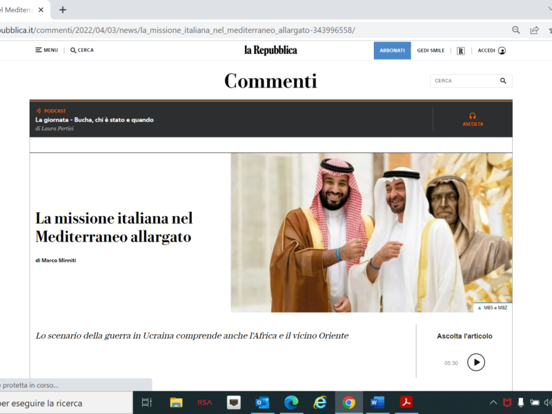 La Repubblica - La missione italiana nel Mediterraneo allargato