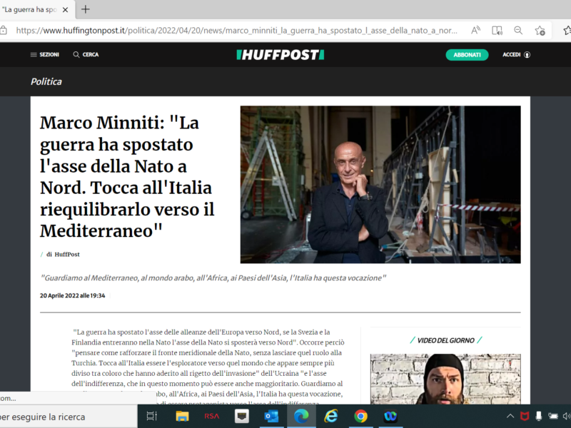 Huffington Post - Marco Minniti: "La guerra ha spostato l'asse della Nato a Nord. Tocca all'Italia riequilibrarlo verso il Mediterraneo"