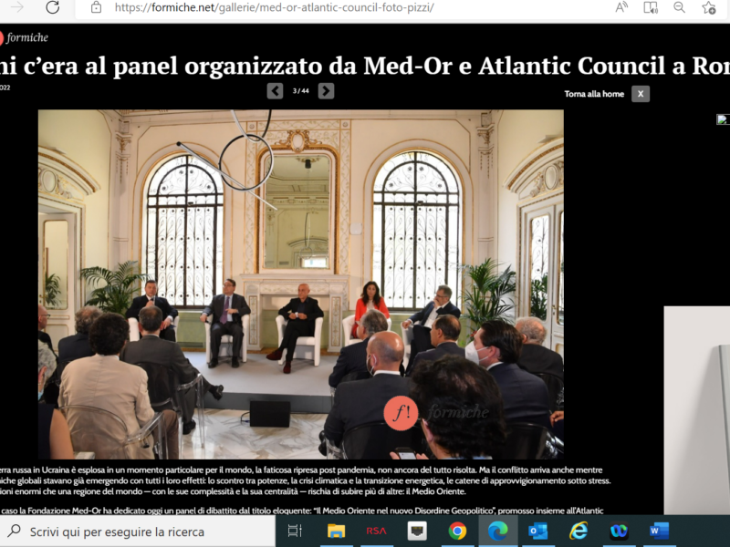 Formiche - Chi c’era al panel organizzato da Med-Or e Atlantic Council a Roma. Foto di Pizzi