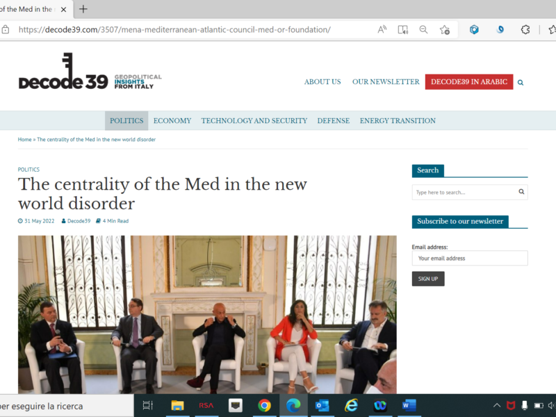 Decode39 - The centrality of the Med in the new world disorder
