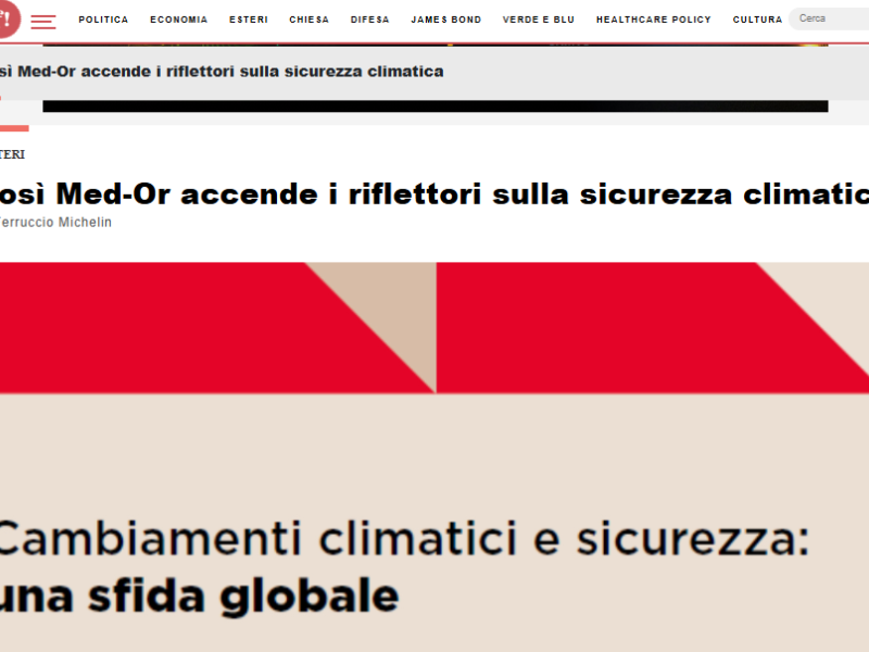 Così Med-Or accende i riflettori sulla sicurezza climatica