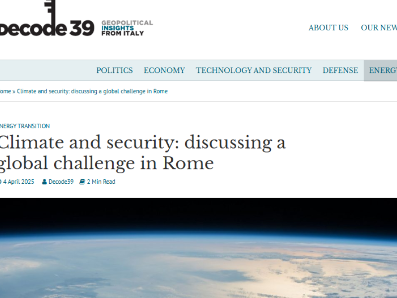Climate and security: discussing a global challenge in Rome