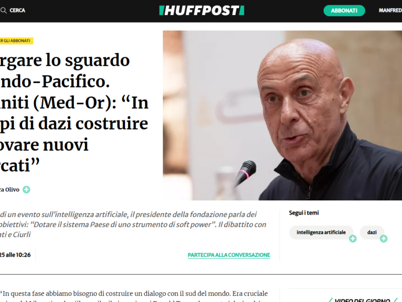 Allargare lo sguardo all’Indo-Pacifico. Minniti (Med-Or): “In tempi di dazi costruire e trovare nuovi mercati”