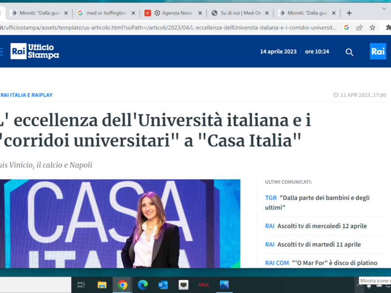 Rai - L' eccellenza dell'Università italiana e i "corridoi universitari" a "Casa Italia"