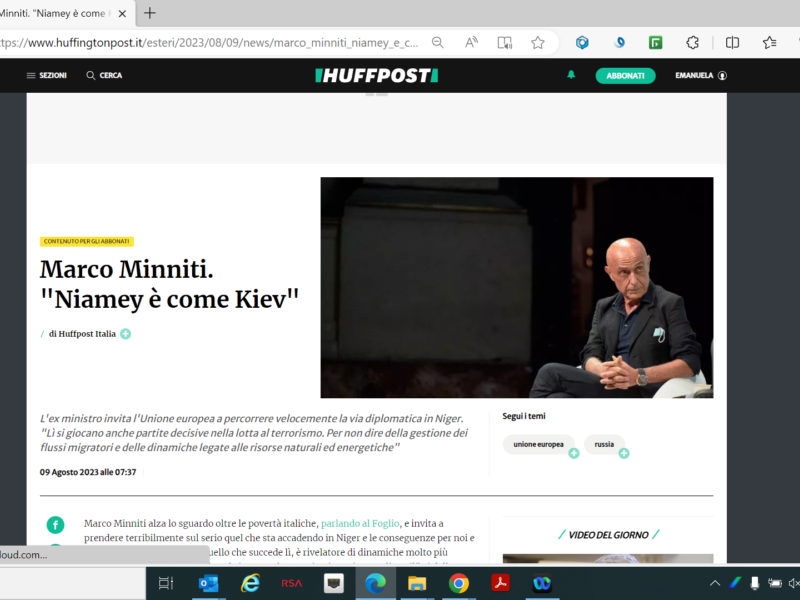 Huffington Post - Marco Minniti. "Niamey è come Kiev"