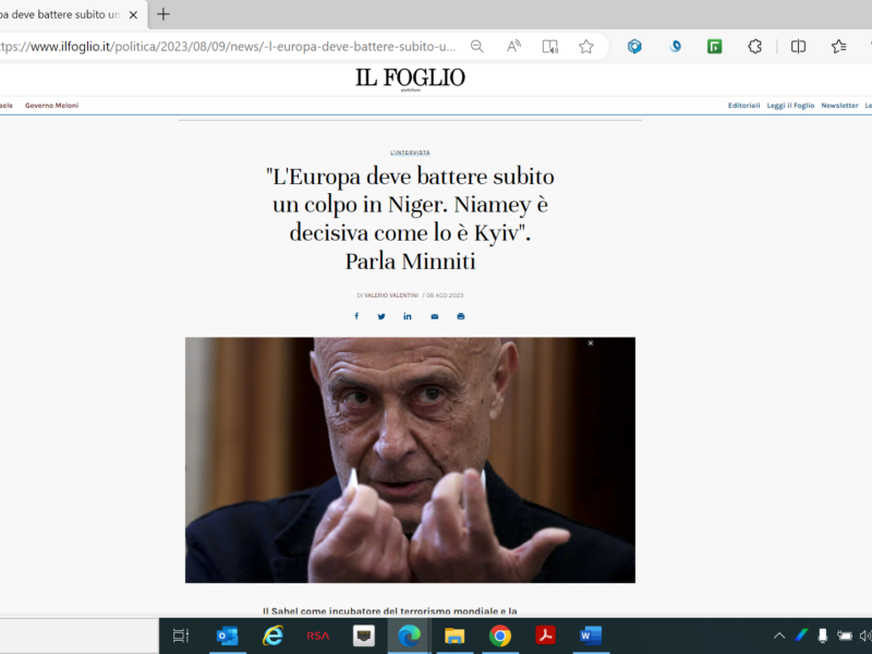 Il Foglio - "L'Europa deve battere subito un colpo in Niger. Niamey è decisiva come lo è Kyiv". Parla Minniti