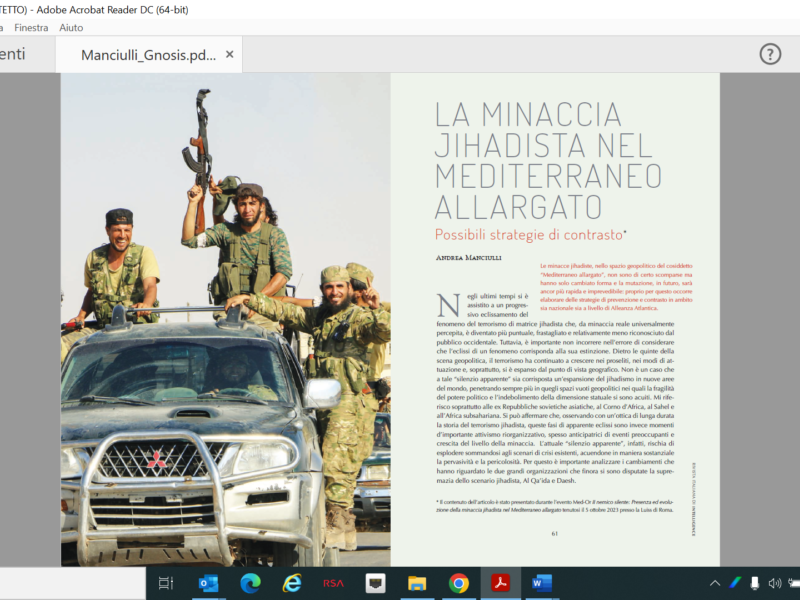 GNOSIS - "La minaccia jihadista nel Mediterraneo Allargato" di Andrea Manciulli