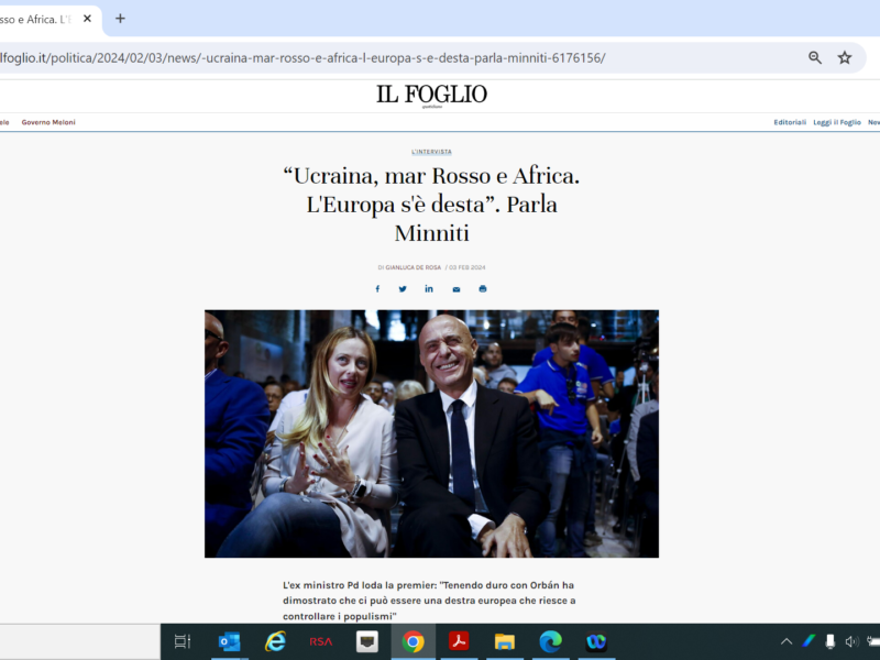 Il Foglio - “Ucraina, mar Rosso e Africa. L'Europa s'è desta”. Parla Minniti