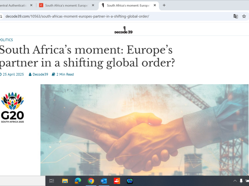 South Africa’s moment: Europe’s partner in a shifting global order?