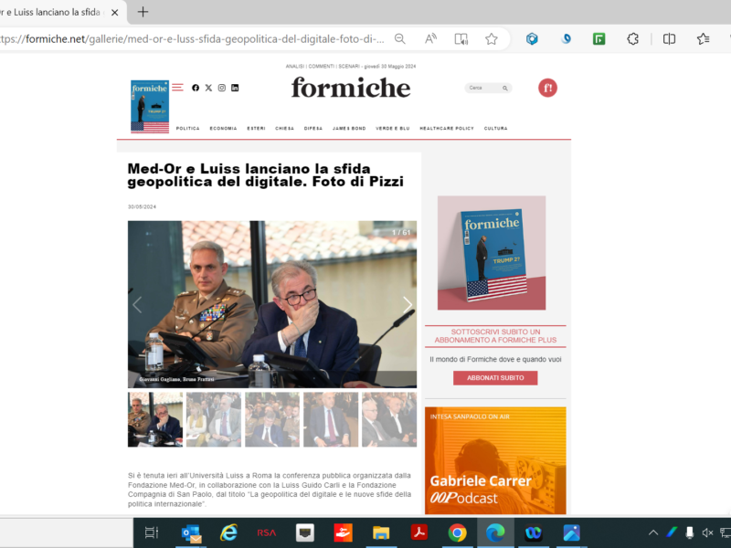 Formiche - Med-Or e Luiss lanciano la sfida geopolitica del digitale. Foto di Pizzi
