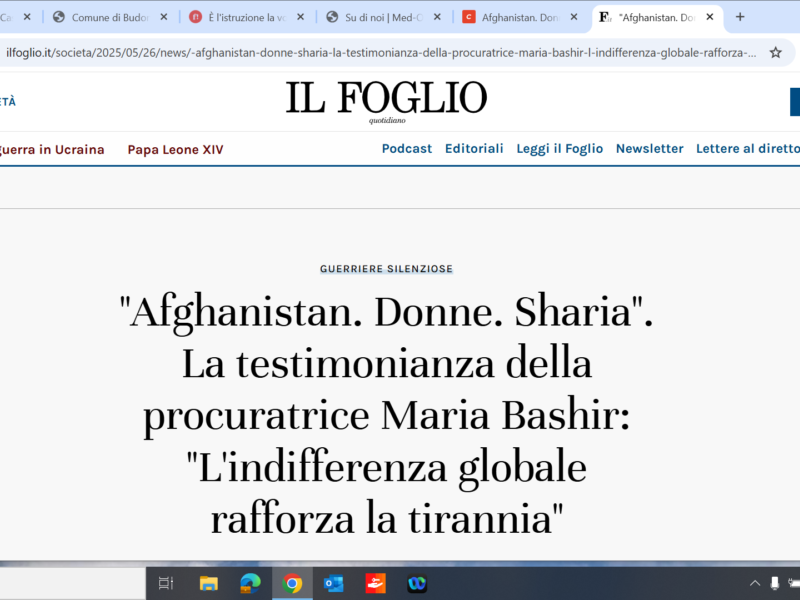 "Afghanistan. Donne. Sharia". La testimonianza della procuratrice Maria Bashir: "L'indifferenza globale rafforza la tirannia"