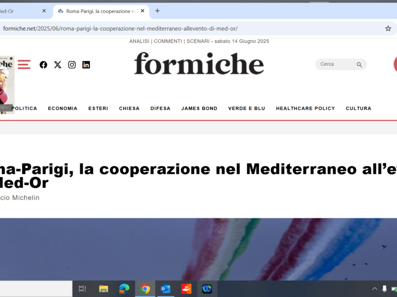 Roma-Parigi, la cooperazione nel Mediterraneo all’evento di Med-Or