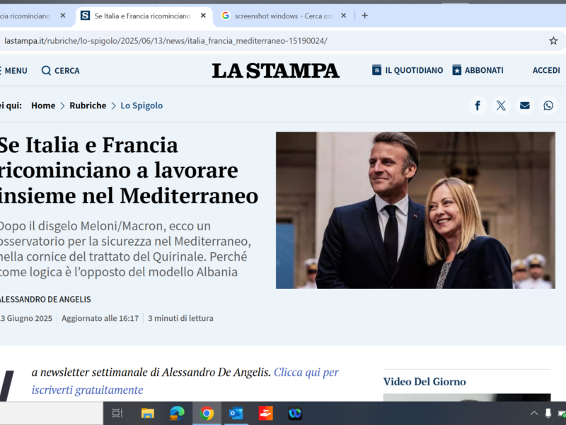 Se Italia e Francia ricominciano a lavorare insieme nel Mediterraneo