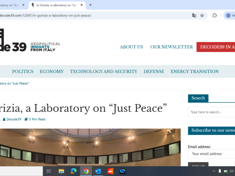 In Gorizia, a Laboratory on “Just Peace”