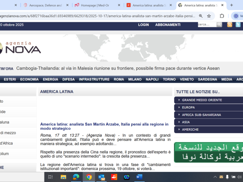 America latina: analista San Martin Arzabe, Italia pensi alla regione in modo strategico