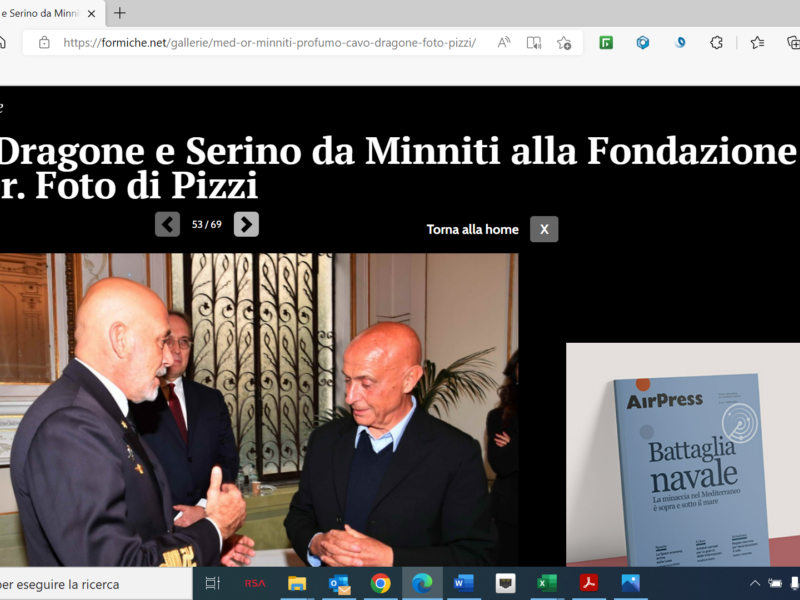 Formiche - Cavo Dragone e Serino da Minniti alla Fondazione MedOr. Foto di Pizzi