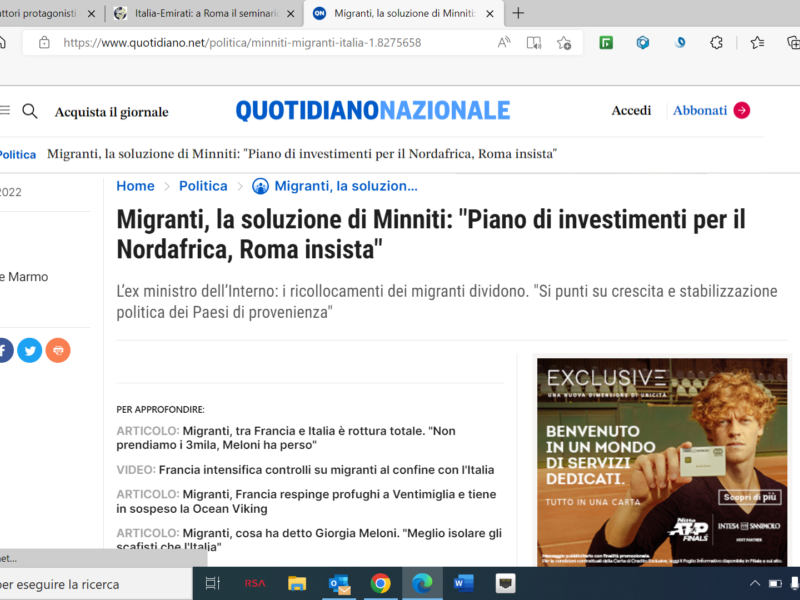 Quotidiano Nazionale - Migranti, la soluzione di Minniti: "Piano di investimenti per il Nordafrica, Roma insista"