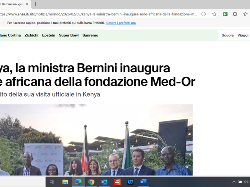 Kenya, la ministra Bernini inaugura sede africana della fondazione Med-Or