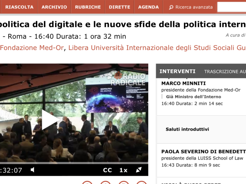 Radio Radicale - La geopolitica del digitale e le nuove sfide della politica internazionale