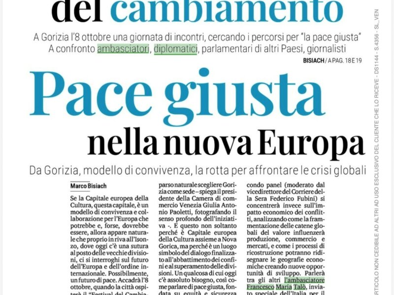 Festival del Cambiamento. Pace Giusta nella nuova Europa